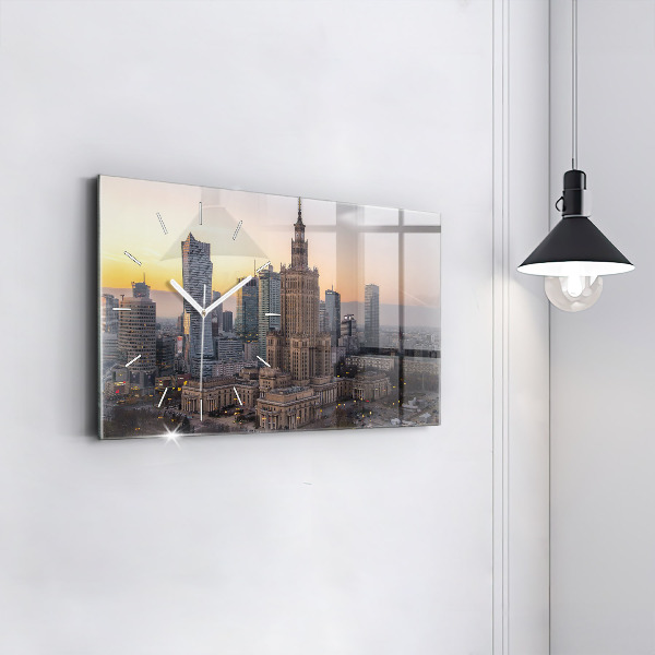 Horizontal wall clock Panorama of Warsaw