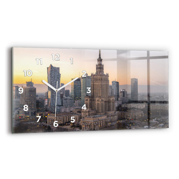Horizontal wall clock Panorama of Warsaw