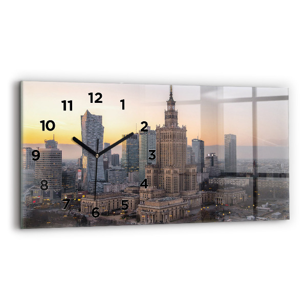 Horizontal wall clock Panorama of Warsaw
