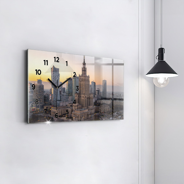 Horizontal wall clock Panorama of Warsaw