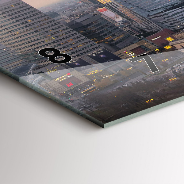 Horizontal wall clock Panorama of Warsaw