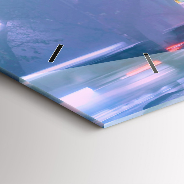 Horizontal wall clock Warsaw in the fog