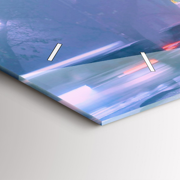 Horizontal wall clock Warsaw in the fog