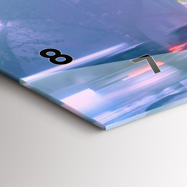 Horizontal wall clock Warsaw in the fog