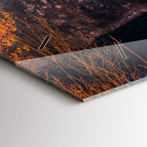 Horizontal wall clock Krakow lake Zakrzówek autumn