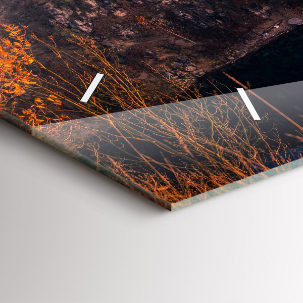 Horizontal wall clock Krakow lake Zakrzówek autumn