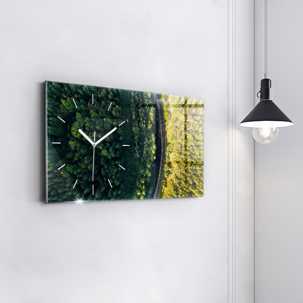 Horizontal wall clock Forest from a bird's eye view