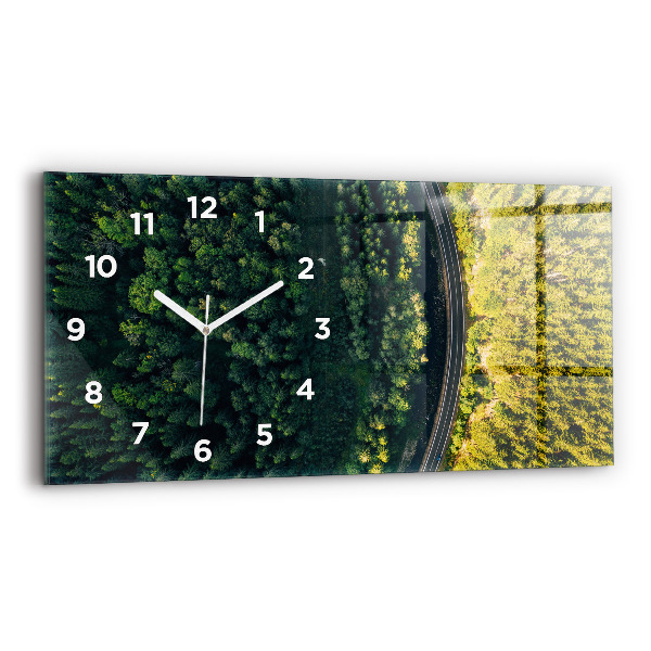 Horizontal wall clock Forest from a bird's eye view