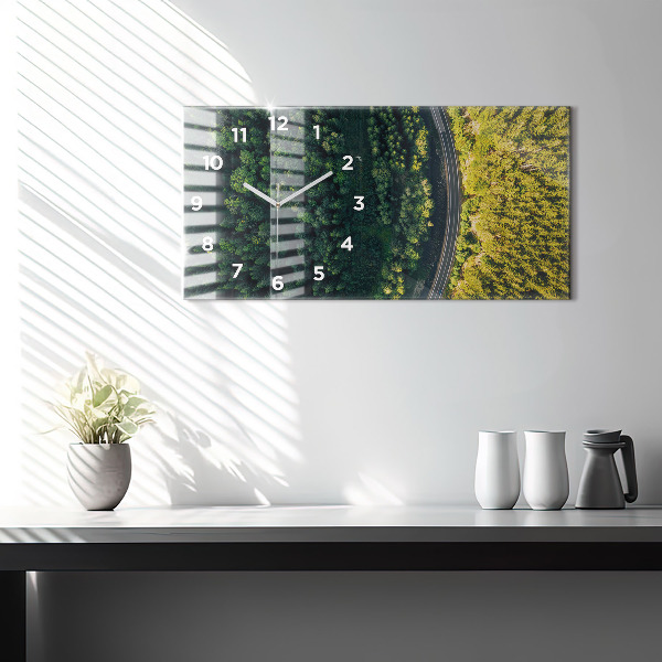 Horizontal wall clock Forest from a bird's eye view