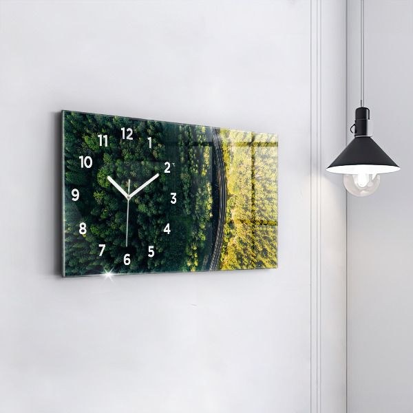 Horizontal wall clock Forest from a bird's eye view