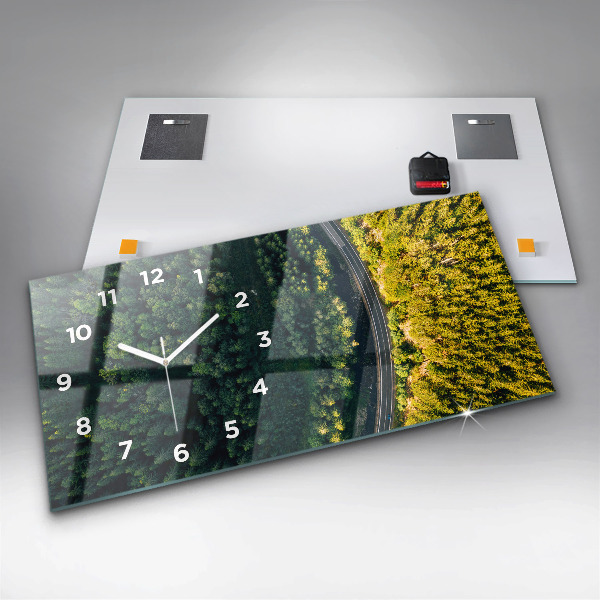 Horizontal wall clock Forest from a bird's eye view