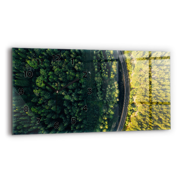 Horizontal wall clock Forest from a bird's eye view