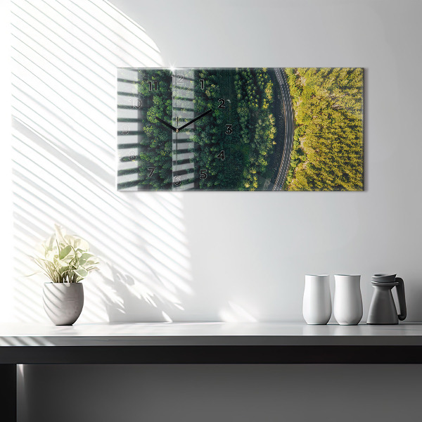 Horizontal wall clock Forest from a bird's eye view