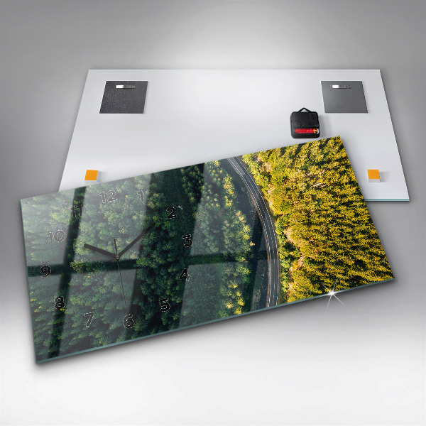 Horizontal wall clock Forest from a bird's eye view