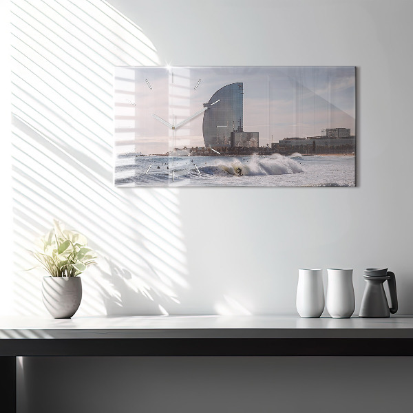 Horizontal wall clock Barcelona Surfer