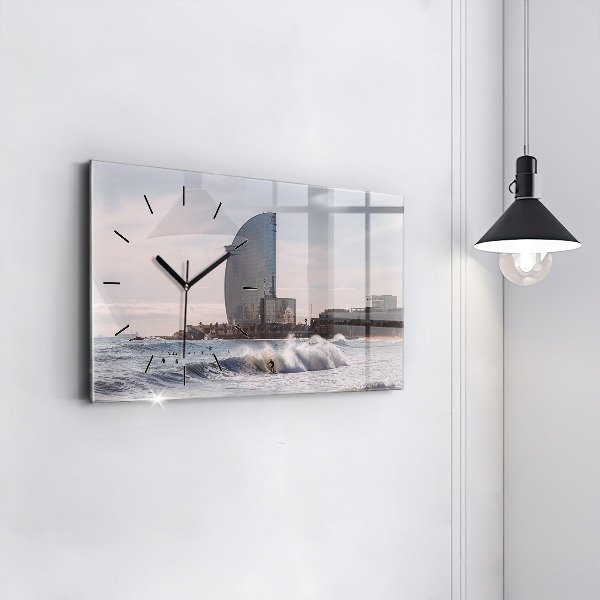 Horizontal wall clock Barcelona Surfer