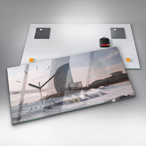 Horizontal wall clock Barcelona Surfer
