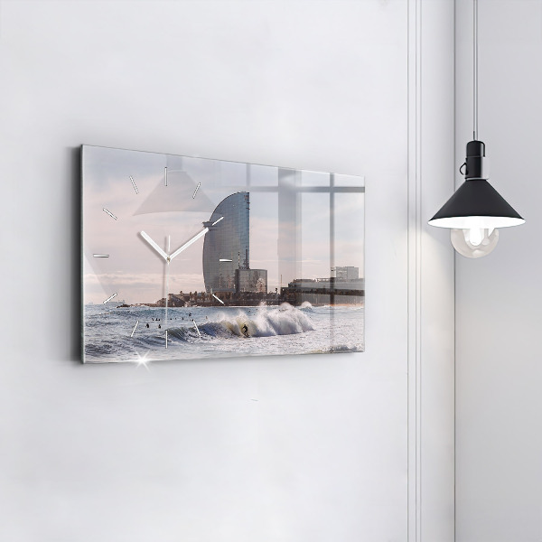 Horizontal wall clock Barcelona Surfer