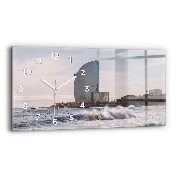 Horizontal wall clock Barcelona Surfer