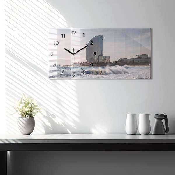 Horizontal wall clock Barcelona Surfer