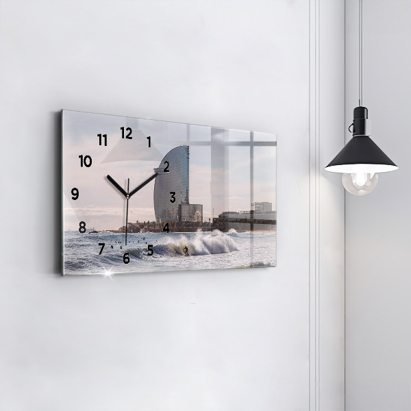 Horizontal wall clock Barcelona Surfer