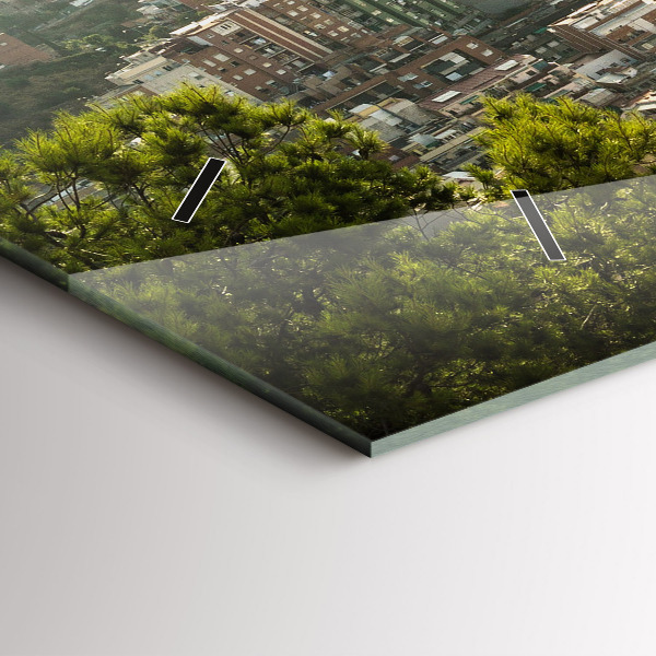 Horizontal wall clock Barcelona view Montjuic