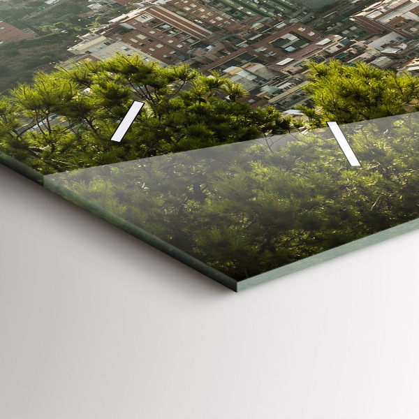 Horizontal wall clock Barcelona view Montjuic