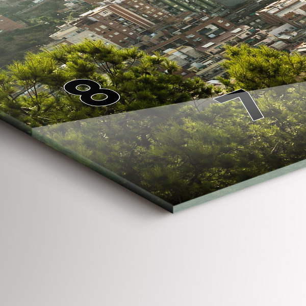 Horizontal wall clock Barcelona view Montjuic