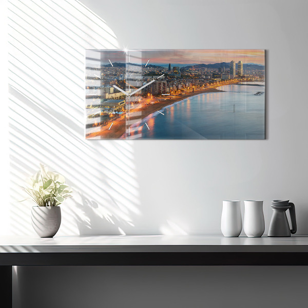 Horizontal wall clock Barcelona Beach
