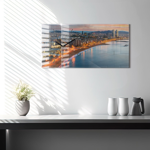 Horizontal wall clock Barcelona Beach