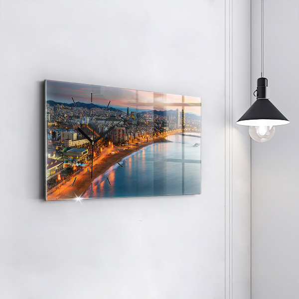 Horizontal wall clock Barcelona Beach