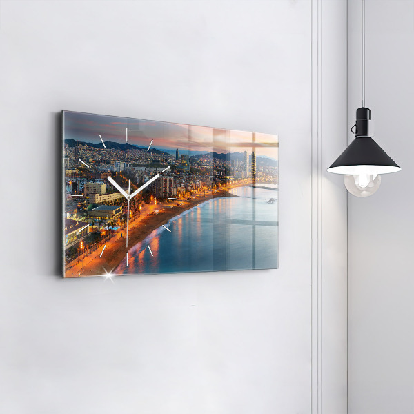 Horizontal wall clock Barcelona Beach
