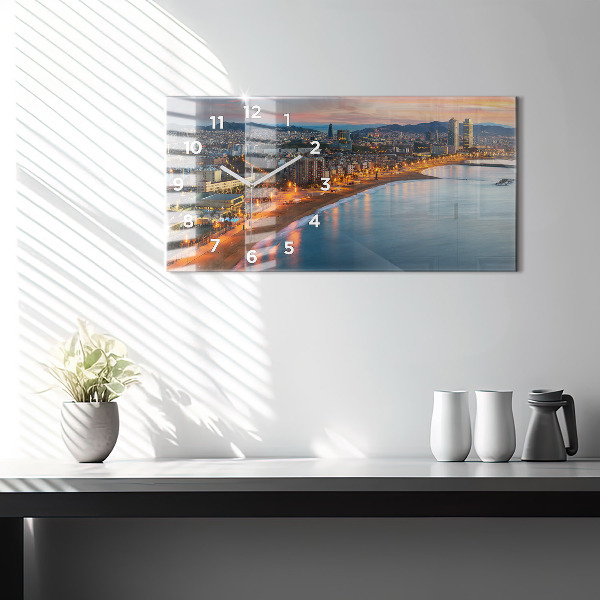 Horizontal wall clock Barcelona Beach