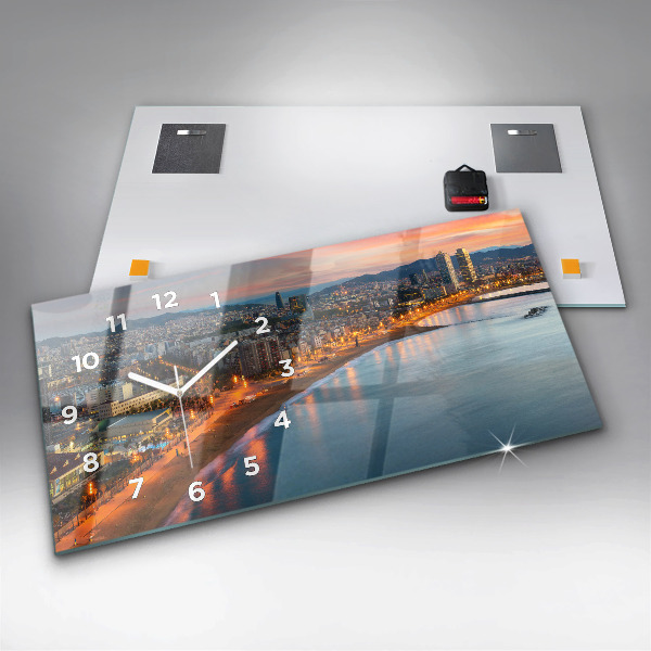 Horizontal wall clock Barcelona Beach