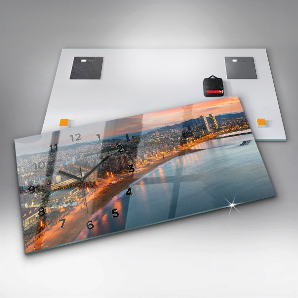 Horizontal wall clock Barcelona Beach