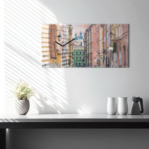 Horizontal wall clock Old Town in Warsaw