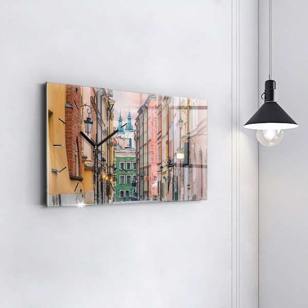 Horizontal wall clock Old Town in Warsaw