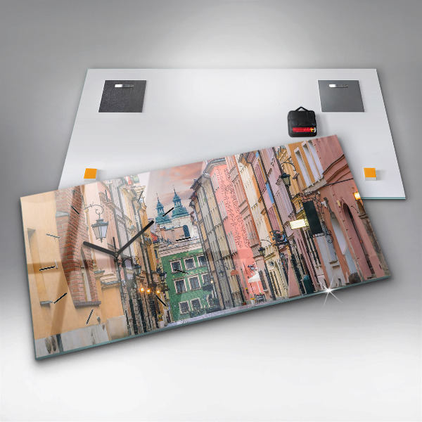 Horizontal wall clock Old Town in Warsaw