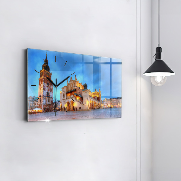 Horizontal wall clock Main Market Square in Krakow