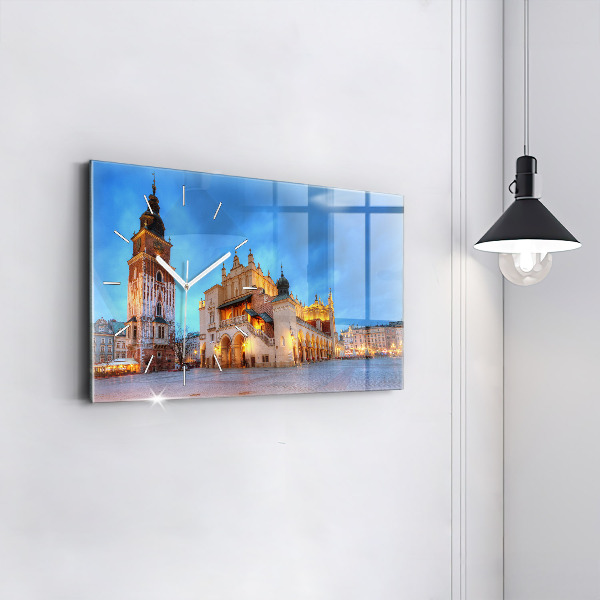 Horizontal wall clock Main Market Square in Krakow