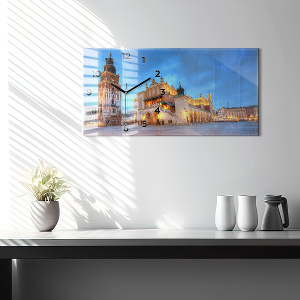 Horizontal wall clock Main Market Square in Krakow