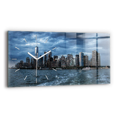 Horizontal wall clock New York City Panorama
