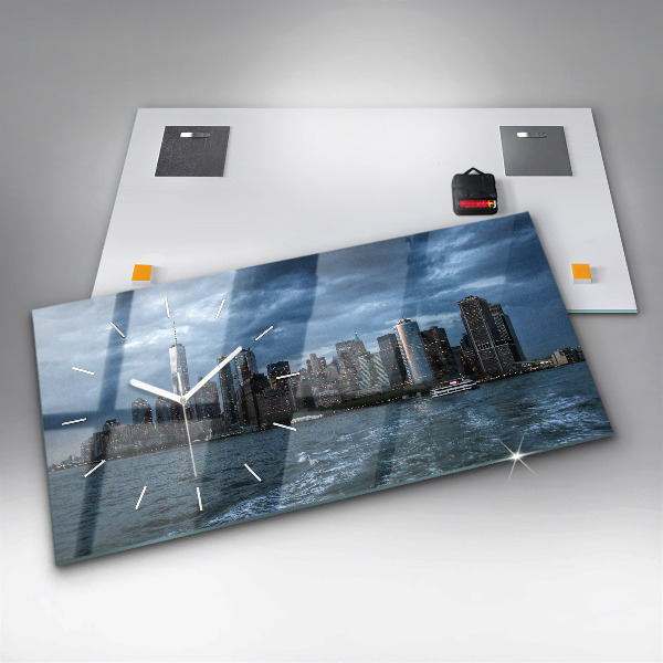 Horizontal wall clock New York City Panorama