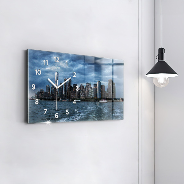 Horizontal wall clock New York City Panorama