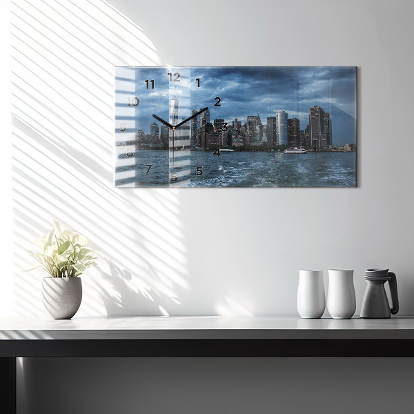 Horizontal wall clock New York City Panorama