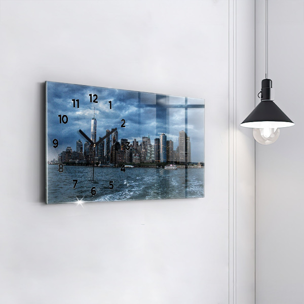 Horizontal wall clock New York City Panorama
