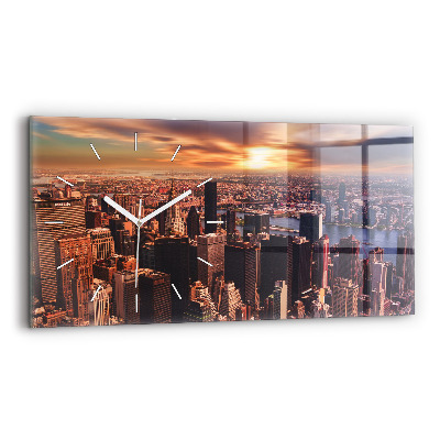 Horizontal wall clock Panorama of the city west