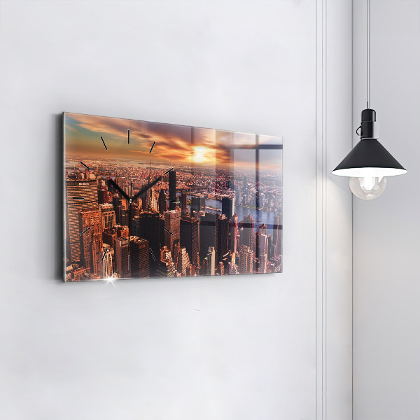 Horizontal wall clock Panorama of the city west