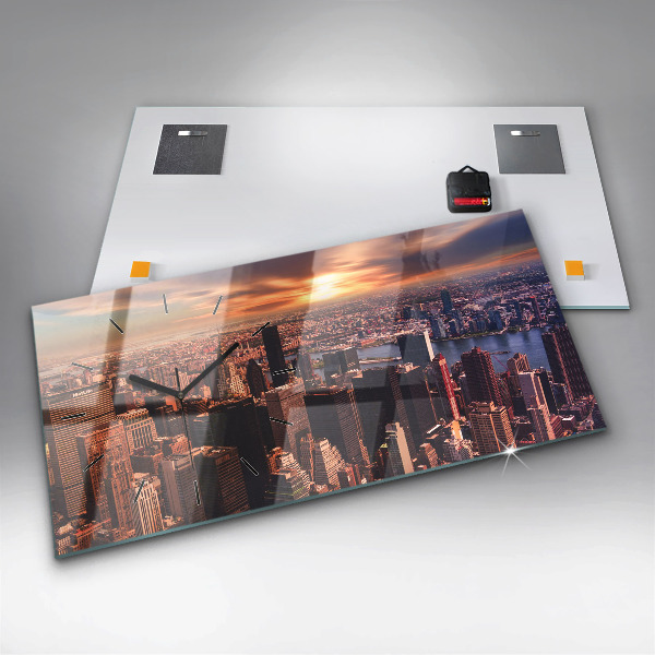 Horizontal wall clock Panorama of the city west