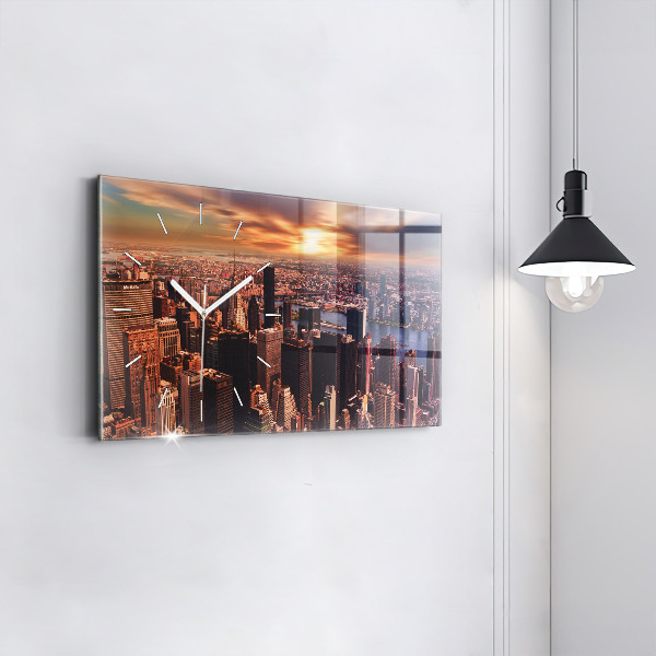 Horizontal wall clock Panorama of the city west